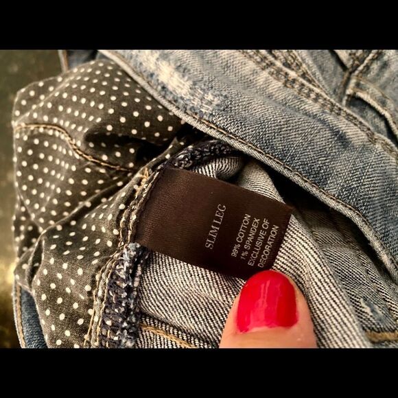 WHBM Noir Sz 4 Slim Leg Embellished Jeans EUC - Picture 5 of 13